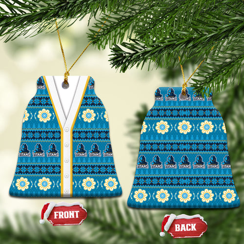 Titans Rugby Christmas Ceramic Ornament Aboriginal Seamless Cardigan Inspired
