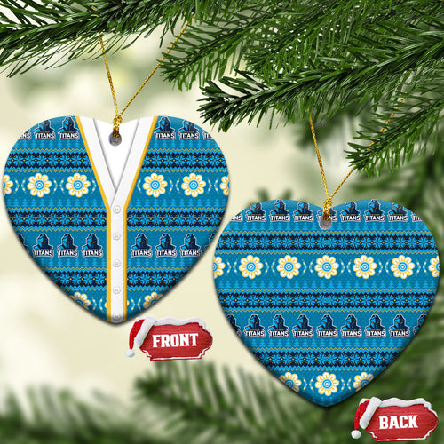 Titans Rugby Christmas Ceramic Ornament Aboriginal Seamless Cardigan Inspired