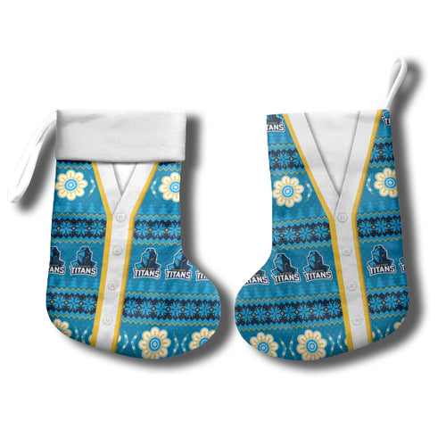 Titans Rugby Christmas Stocking Aboriginal Seamless Cardigan Inspired