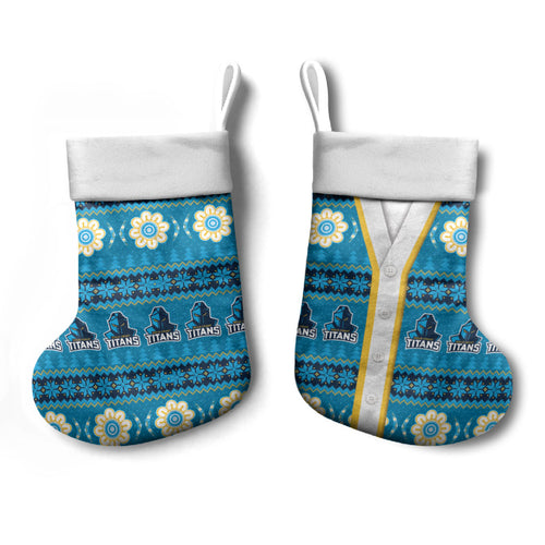 Titans Rugby Christmas Stocking Aboriginal Seamless Cardigan Inspired