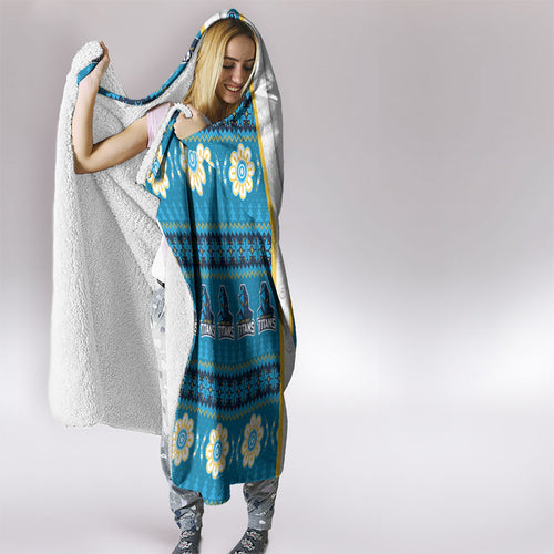 Titans Rugby Christmas Hooded Blanket Aboriginal Seamless Cardigan Inspired