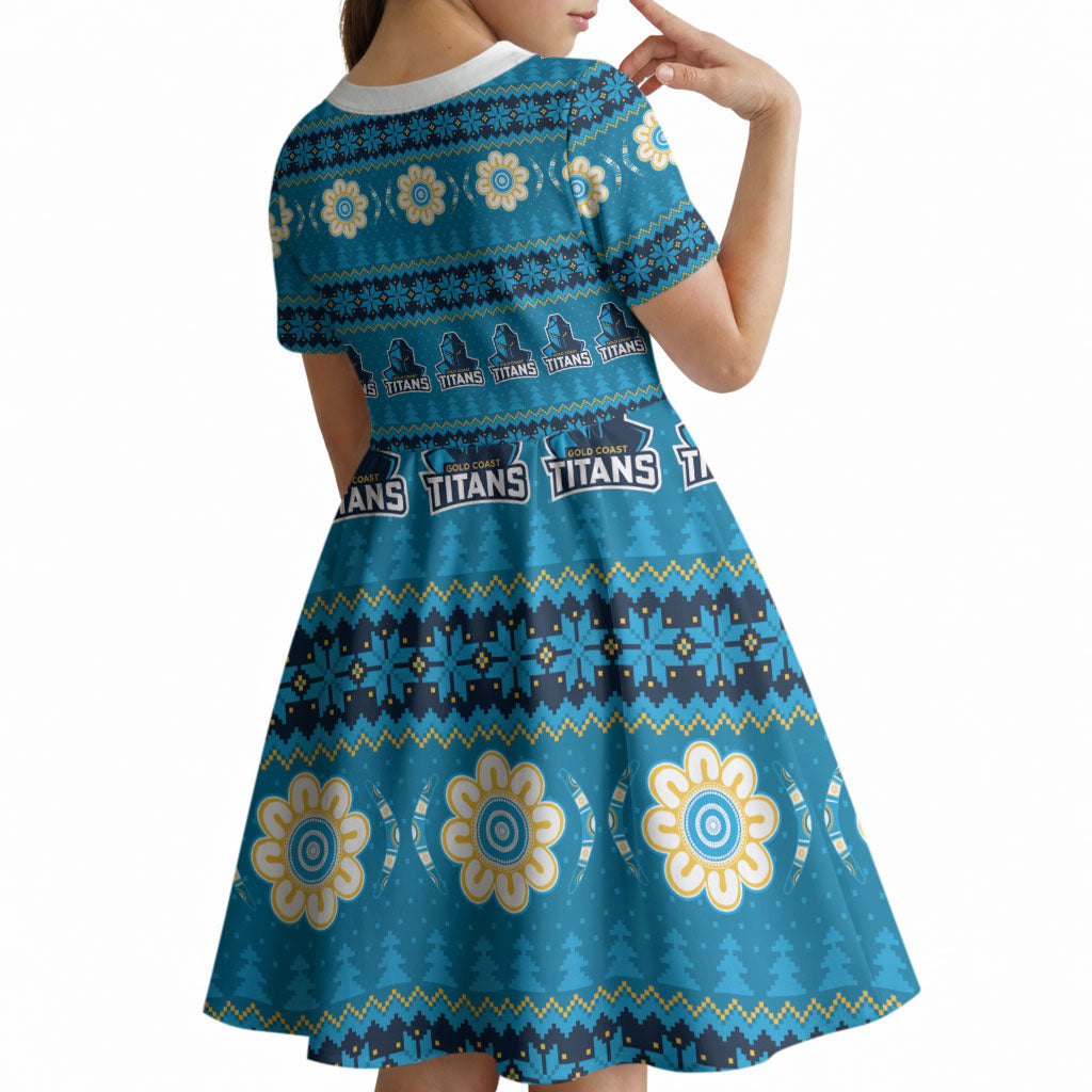 Titans Rugby Christmas Kid Short Sleeve Dress Aboriginal Seamless Cardigan Inspired