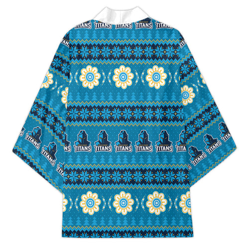 Titans Rugby Christmas Kimono Aboriginal Seamless Cardigan Inspired