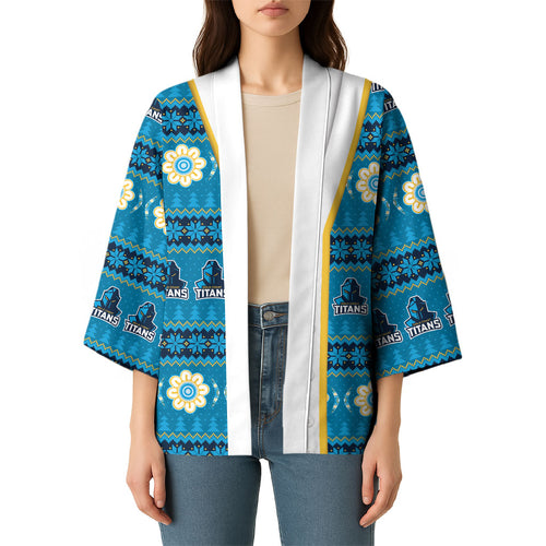 Titans Rugby Christmas Kimono Aboriginal Seamless Cardigan Inspired