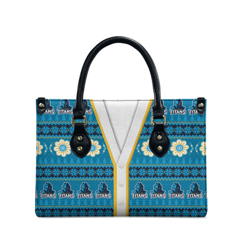 Titans Rugby Christmas Leather Bag Aboriginal Seamless Cardigan Inspired