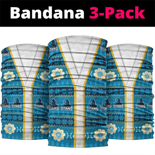 Titans Rugby Christmas Neck Gaiter Aboriginal Seamless Cardigan Inspired