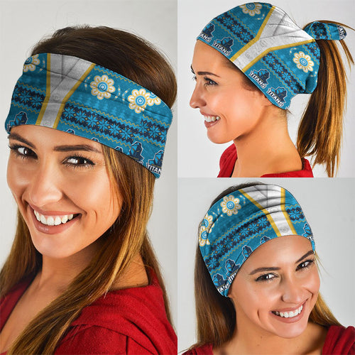 Titans Rugby Christmas Neck Gaiter Aboriginal Seamless Cardigan Inspired