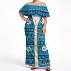 Titans Rugby Christmas Off Shoulder Maxi Dress Aboriginal Seamless Cardigan Inspired