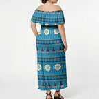 Titans Rugby Christmas Off Shoulder Maxi Dress Aboriginal Seamless Cardigan Inspired