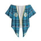Titans Rugby Christmas Off Shoulder Wrap Waist Top Aboriginal Seamless Cardigan Inspired