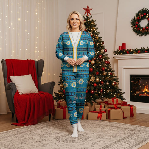 Titans Rugby Christmas Pajama Set Aboriginal Seamless Cardigan Inspired