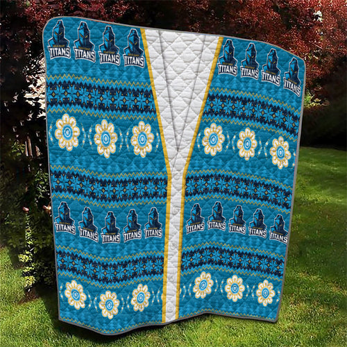 Titans Rugby Christmas Quilt Aboriginal Seamless Cardigan Inspired