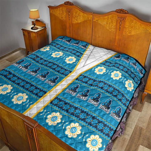 Titans Rugby Christmas Quilt Aboriginal Seamless Cardigan Inspired