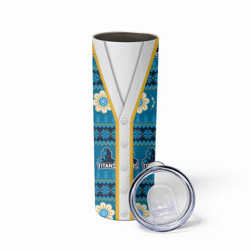 Titans Rugby Christmas Skinny Tumbler Aboriginal Seamless Cardigan Inspired