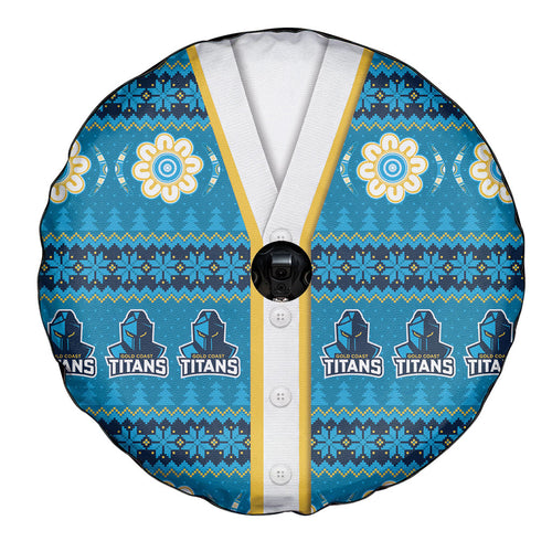 Titans Rugby Christmas Spare Tire Cover Aboriginal Seamless Cardigan Inspired