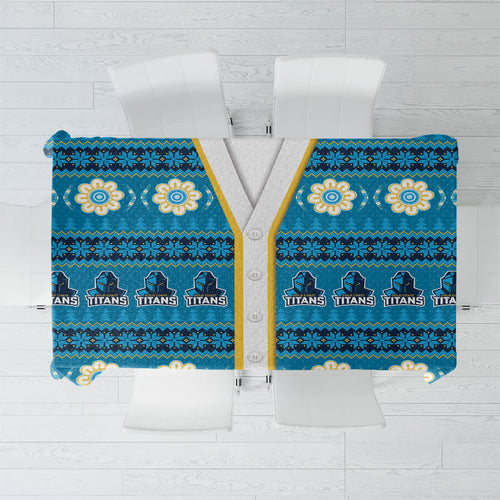 Titans Rugby Christmas Tablecloth Aboriginal Seamless Cardigan Inspired