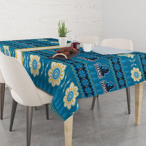 Titans Rugby Christmas Tablecloth Aboriginal Seamless Cardigan Inspired