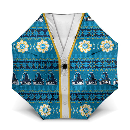 Titans Rugby Christmas Umbrella Aboriginal Seamless Cardigan Inspired