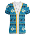 Titans Rugby Christmas Women V-Neck T-Shirt Aboriginal Seamless Cardigan Inspired