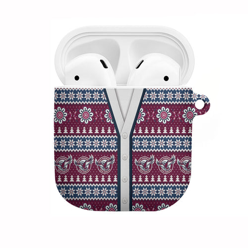 Sea Eagles Rugby Christmas AirPods Case Aboriginal Seamless Cardigan Inspired