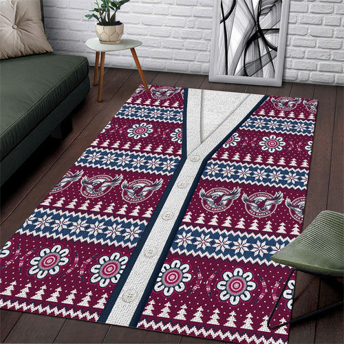 Sea Eagles Rugby Christmas Area Rug Aboriginal Seamless Cardigan Inspired