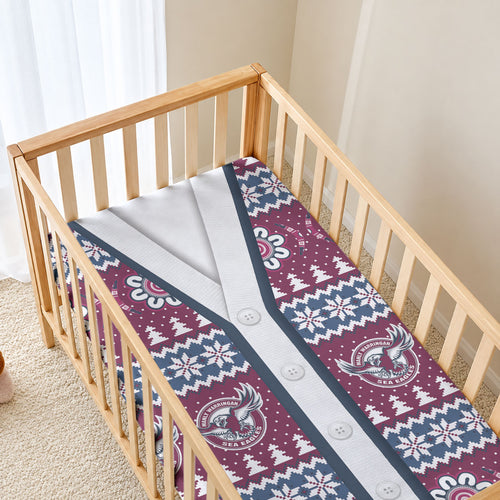 Sea Eagles Rugby Christmas Baby Bed Cover Aboriginal Seamless Cardigan Inspired