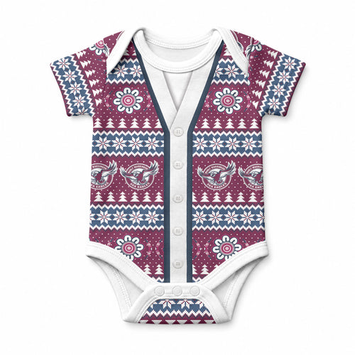 Sea Eagles Rugby Christmas Baby Onesie Aboriginal Seamless Cardigan Inspired