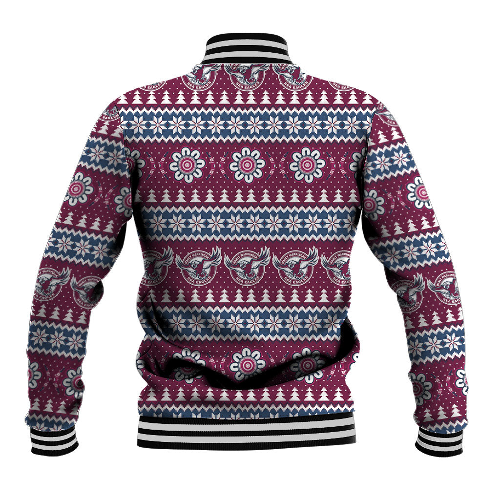 Sea Eagles Rugby Christmas Baseball Jacket Aboriginal Seamless Cardigan Inspired