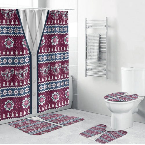 Sea Eagles Rugby Christmas Bathroom Set Aboriginal Seamless Cardigan Inspired