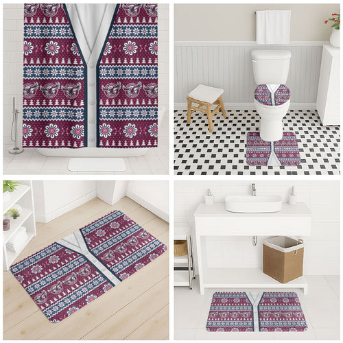 Sea Eagles Rugby Christmas Bathroom Set Aboriginal Seamless Cardigan Inspired