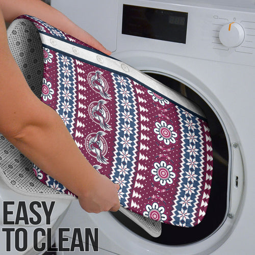 Sea Eagles Rugby Christmas Bathroom Set Aboriginal Seamless Cardigan Inspired