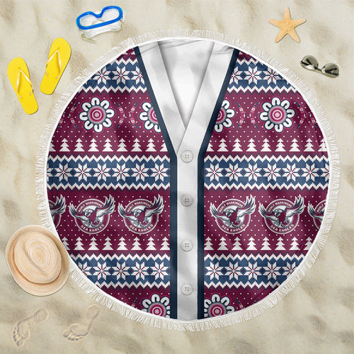 Sea Eagles Rugby Christmas Beach Blanket Aboriginal Seamless Cardigan Inspired
