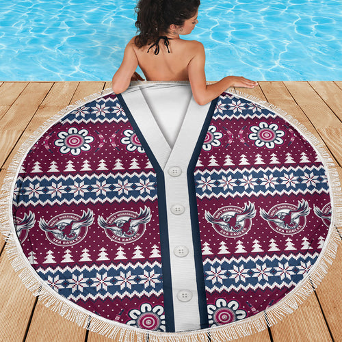 Sea Eagles Rugby Christmas Beach Blanket Aboriginal Seamless Cardigan Inspired