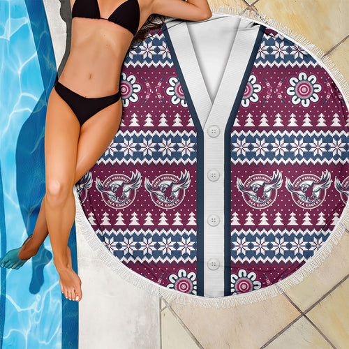 Sea Eagles Rugby Christmas Beach Blanket Aboriginal Seamless Cardigan Inspired