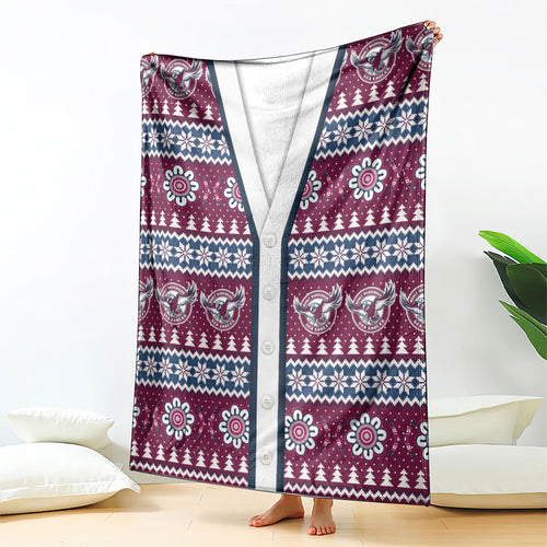 Sea Eagles Rugby Christmas Blanket Aboriginal Seamless Cardigan Inspired