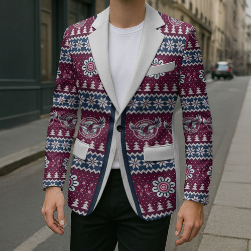 Sea Eagles Rugby Christmas Blazer Aboriginal Seamless Cardigan Inspired