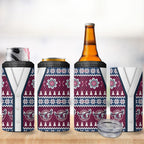 Sea Eagles Rugby Christmas 4 in 1 Can Cooler Tumbler Aboriginal Seamless Cardigan Inspired