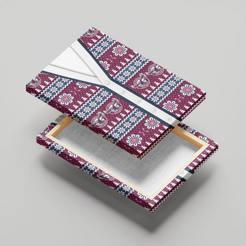 Sea Eagles Rugby Christmas Canvas Wall Art Aboriginal Seamless Cardigan Inspired