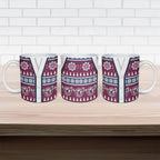Sea Eagles Rugby Christmas Ceramic Mug Aboriginal Seamless Cardigan Inspired