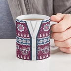 Sea Eagles Rugby Christmas Ceramic Mug Aboriginal Seamless Cardigan Inspired