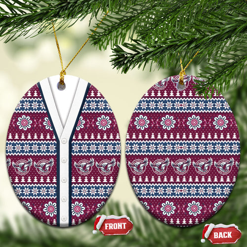 Sea Eagles Rugby Christmas Ceramic Ornament Aboriginal Seamless Cardigan Inspired