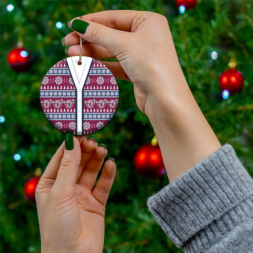 Sea Eagles Rugby Christmas Ceramic Ornament Aboriginal Seamless Cardigan Inspired