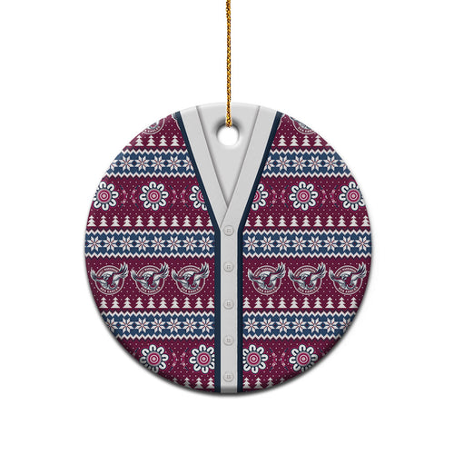 Sea Eagles Rugby Christmas Ceramic Ornament Aboriginal Seamless Cardigan Inspired