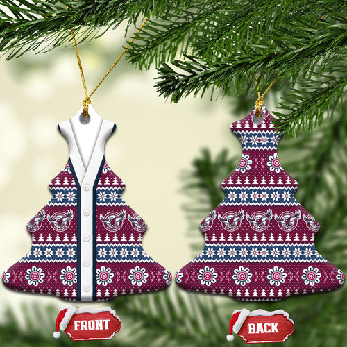 Sea Eagles Rugby Christmas Ceramic Ornament Aboriginal Seamless Cardigan Inspired