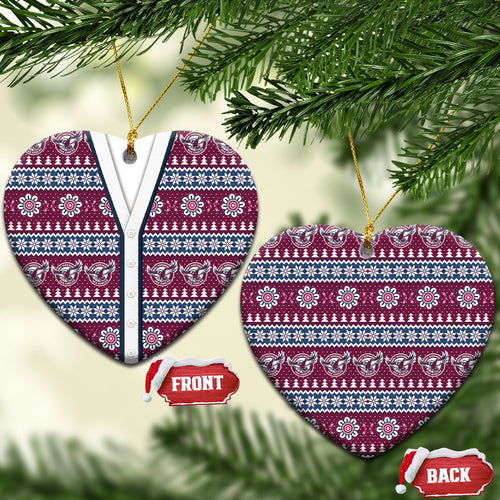Sea Eagles Rugby Christmas Ceramic Ornament Aboriginal Seamless Cardigan Inspired