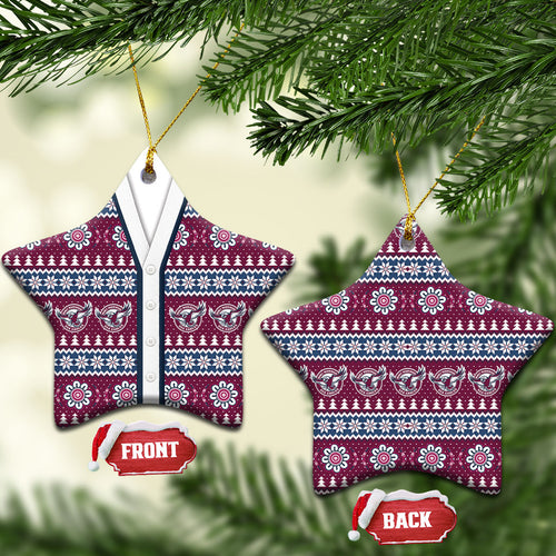 Sea Eagles Rugby Christmas Ceramic Ornament Aboriginal Seamless Cardigan Inspired