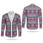 Sea Eagles Rugby Christmas Couples Matching Off The Shoulder Long Sleeve Dress and Long Sleeve Button Shirt Aboriginal Seamless Cardigan Inspired