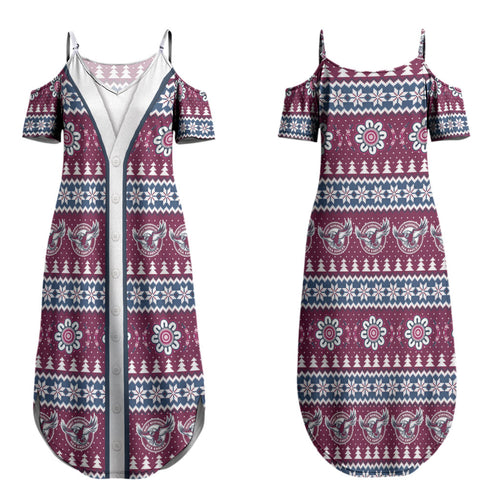 Sea Eagles Rugby Christmas Couples Matching Summer Maxi Dress and Hawaiian Shirt Aboriginal Seamless Cardigan Inspired