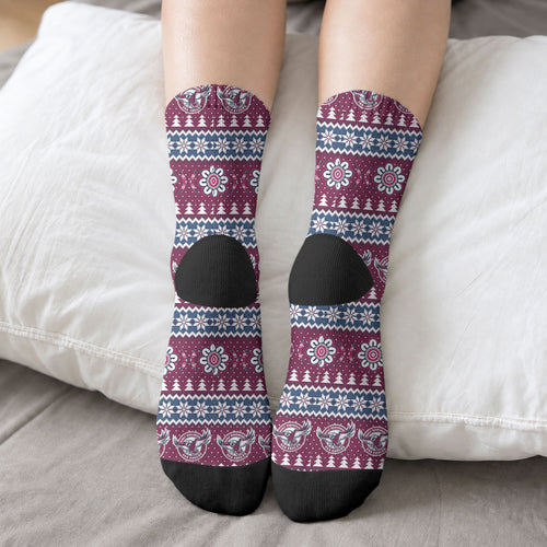 Sea Eagles Rugby Christmas Crew Socks Aboriginal Seamless Cardigan Inspired
