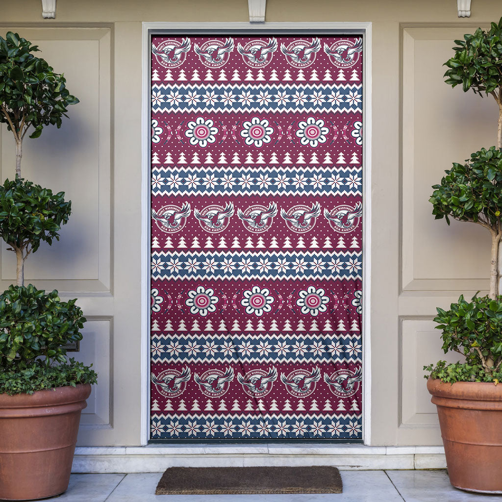 Sea Eagles Rugby Christmas Door Cover Aboriginal Seamless Cardigan Inspired